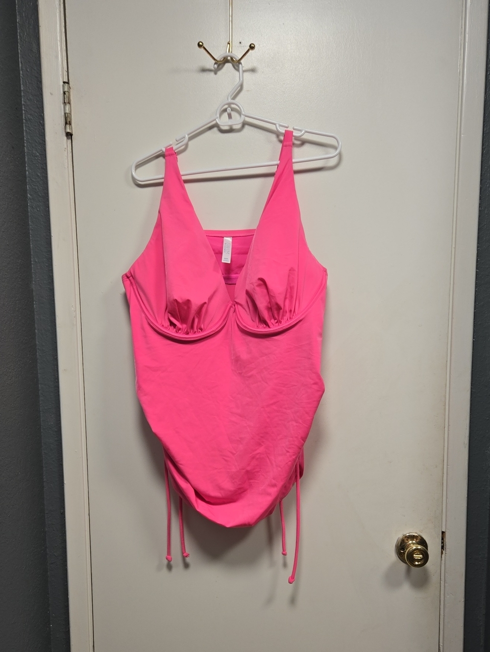 Neon Pink Tankini Swimsuit Top